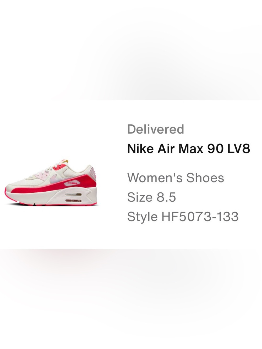 Nike Women's Air Max 90 LV8 - White & Hot Pink